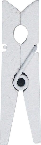 Houten knijper wit 2,5 cm (24 stuks)
