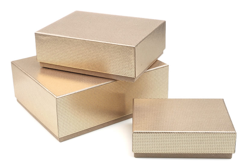 Geschenkdozen grid kraft goud (set van 3)