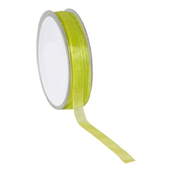 Organza lint limegroen 10 mm (50 meter)