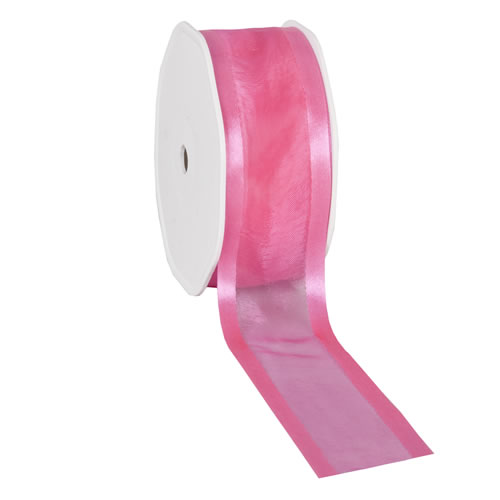 Organza satin edge magenta 38 mm (25 meter)