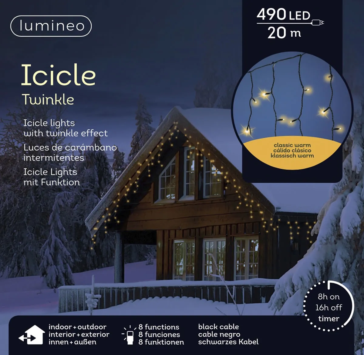 IJspegelverlichting classic warm 490 LED (20 meter)