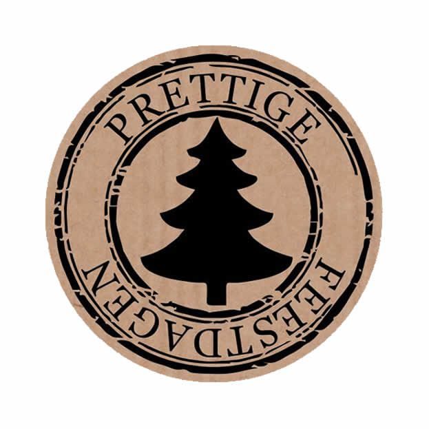 Etiket Prettige Feestdagen kraft Ø 35 mm (500 stuks)