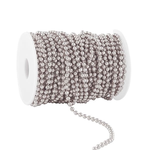 Metallic koord Shiny beads zilver 4mm (20 meter)