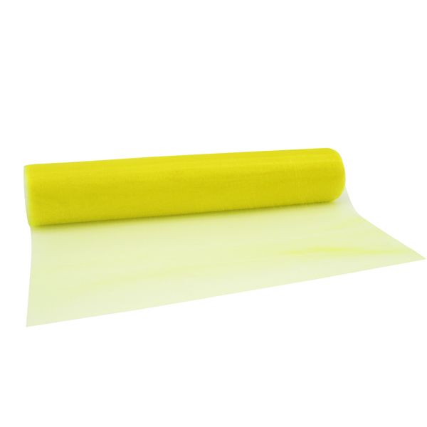 Tafelloper organza geel 28 cm (10 meter)