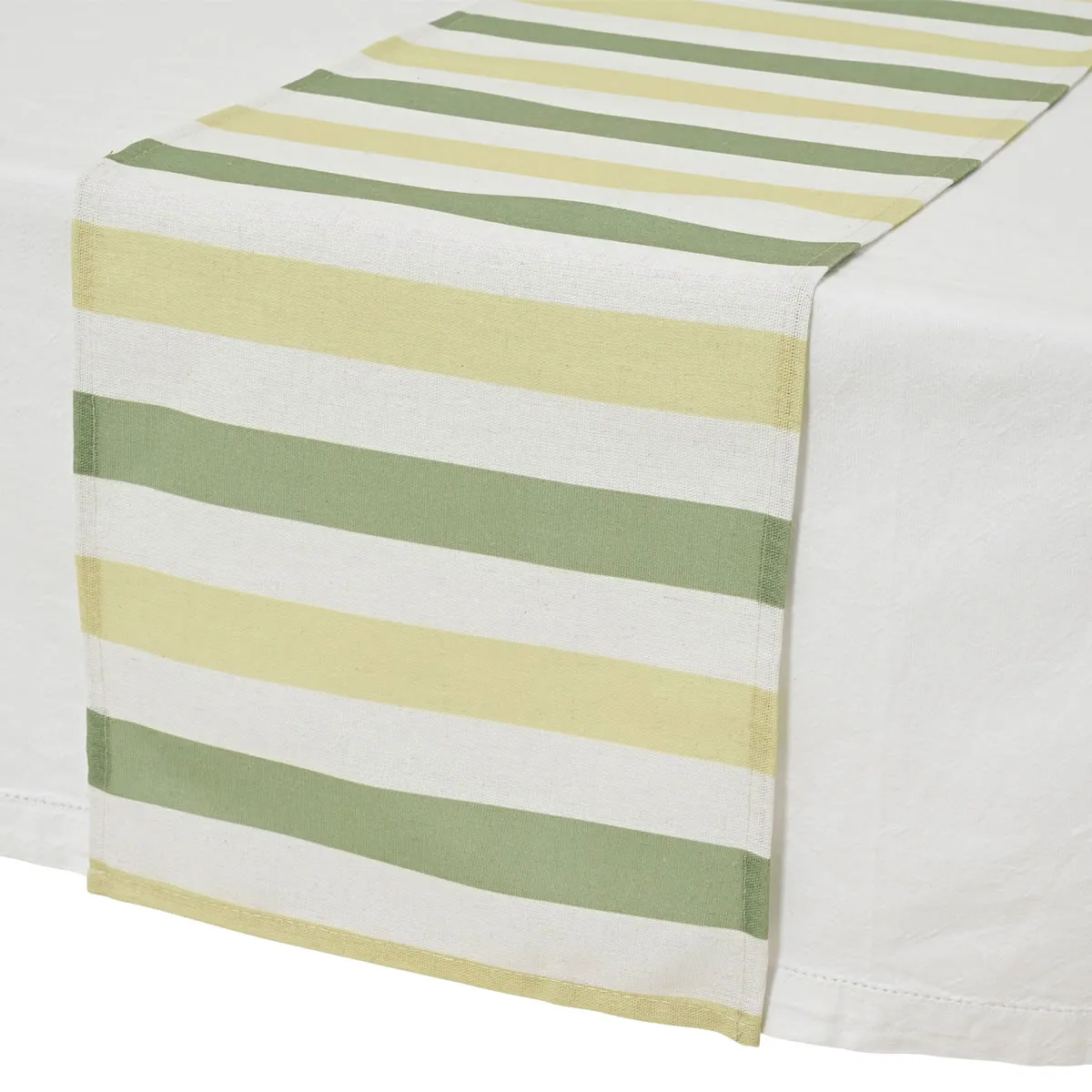 Tafelloper summer stripes groen 32 cm (1,4 meter)