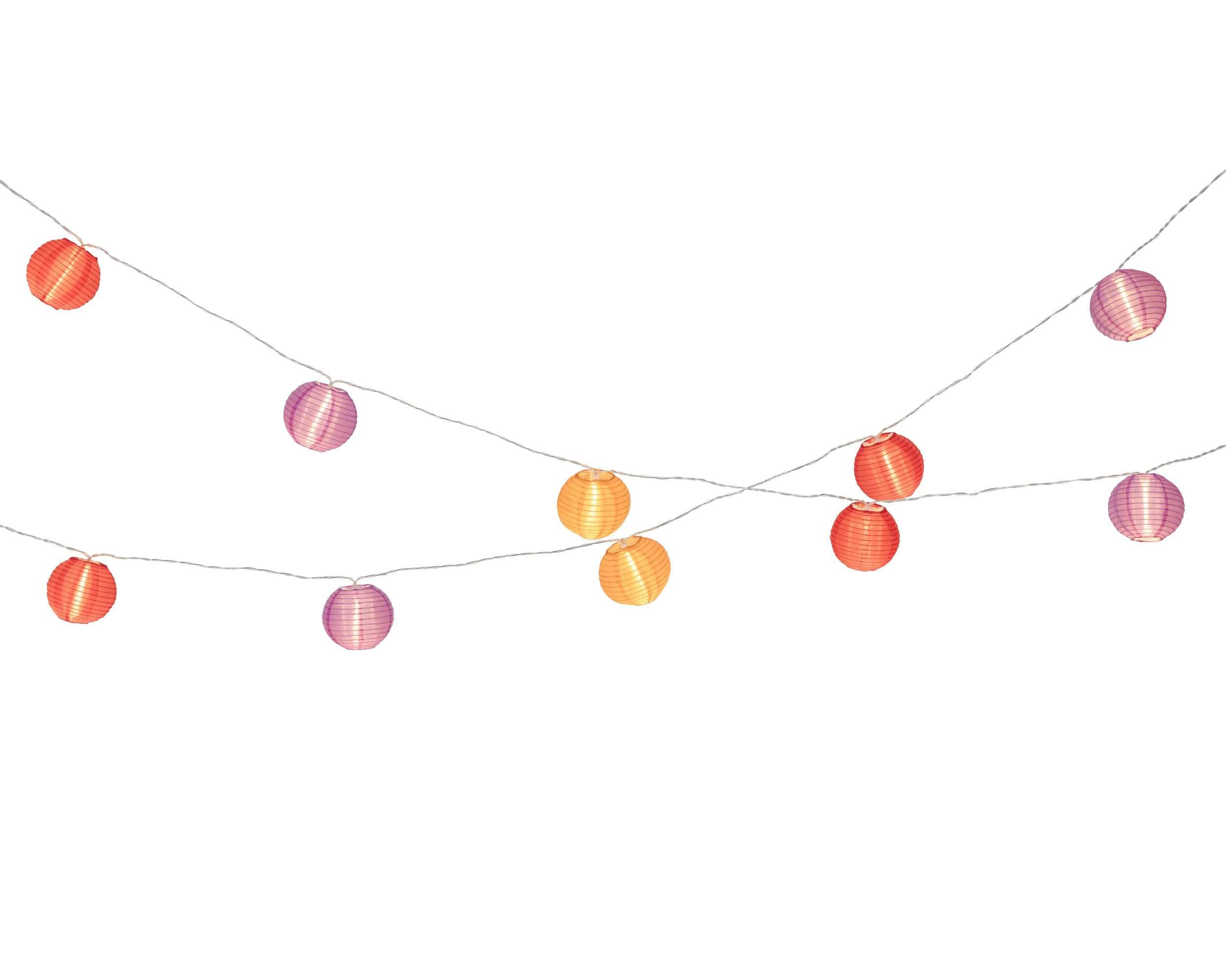 Lampion feestverlichting gekleurd 10 led (2,7 meter)