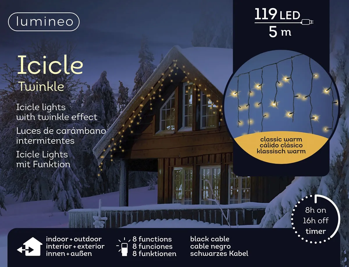 IJspegelverlichting classic warm 119 LED (7,5 meter)