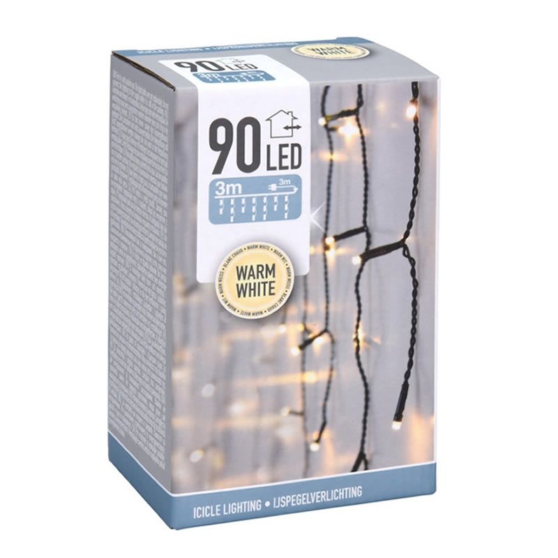 IJspegelverlichting warm wit 90 LED (3 meter)