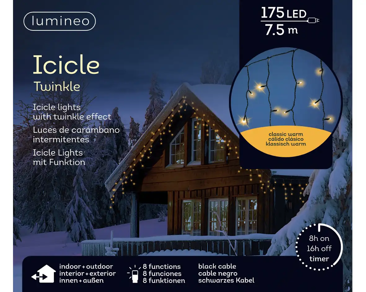 IJspegelverlichting classic warm wit 175 LED (7,5 meter)