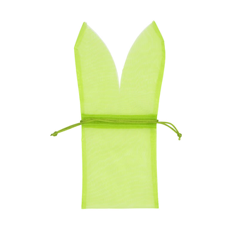 Organza zakjes paashaas limegroen 29 x 12 cm (10 stuks)