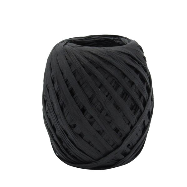 Raffia lint zwart 5 mm (50 meter)