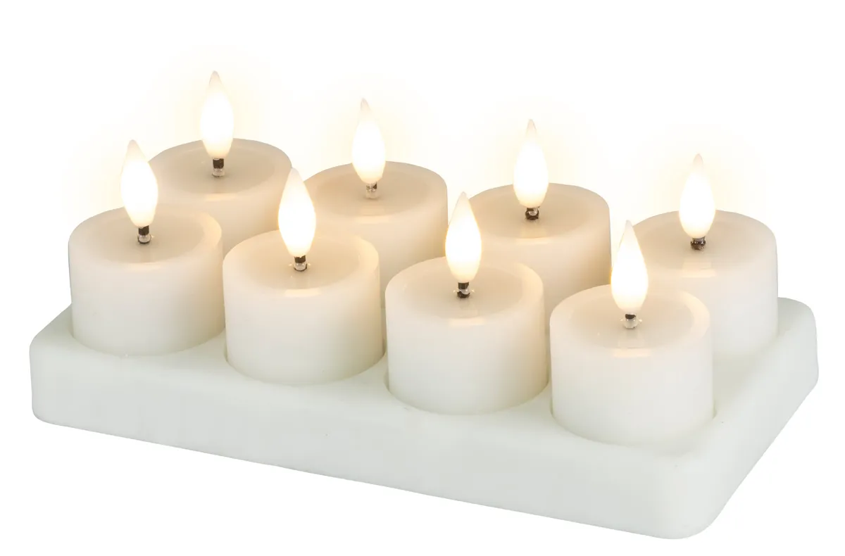 Waxinelichtjes oplaadbaar 4 x 6 cm (8 stuks)