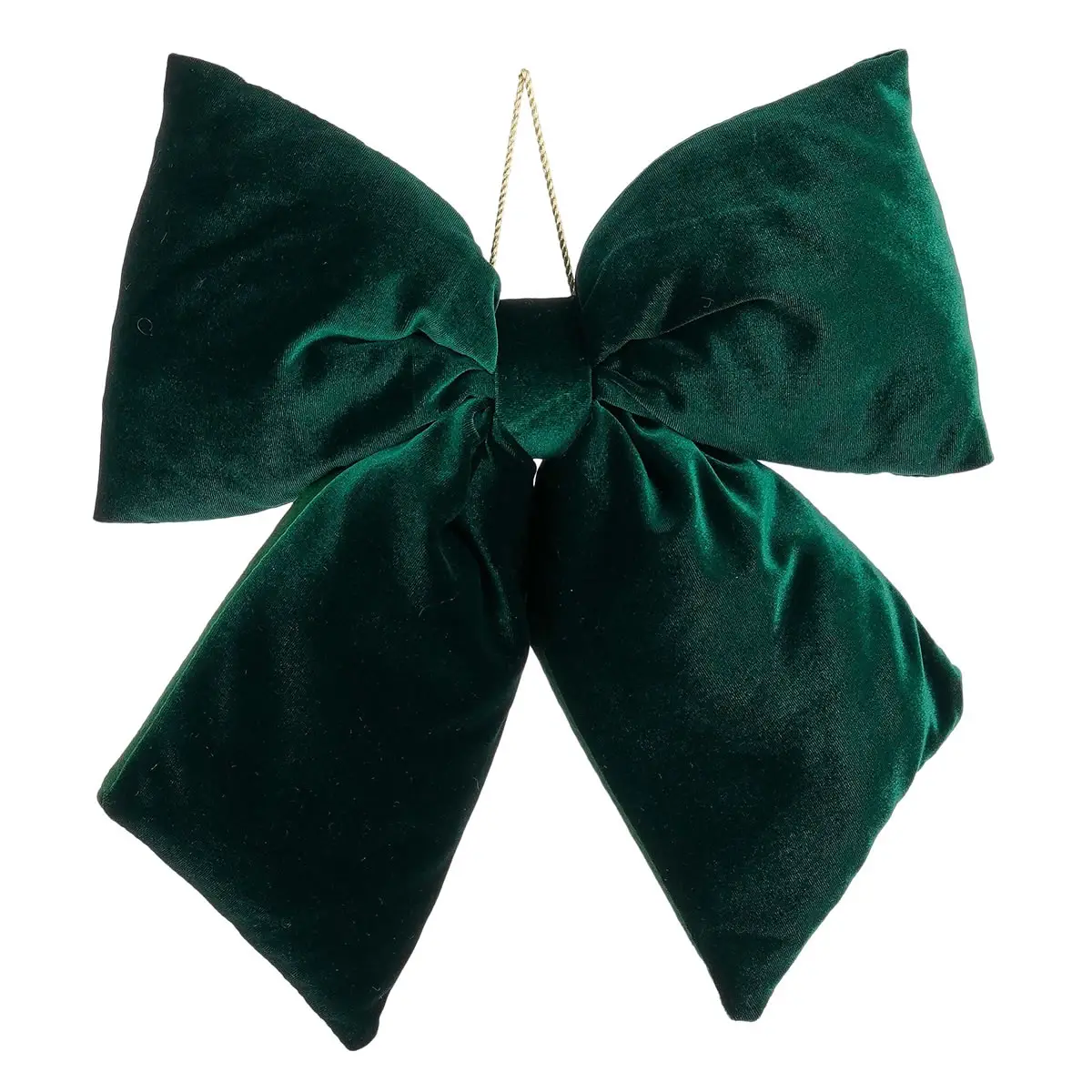 Kerststrik velvet donkergroen 30 x 34 cm (per stuk)