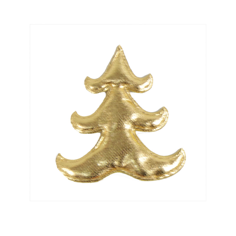 Plakdecoratie kerstboom goud (100 stuks)