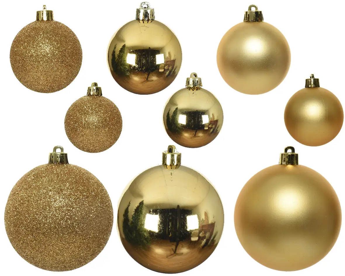 Kerstballen goud set assorti (30 stuks)