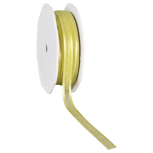 Organza satin edge limegroen 10 mm (50 meter)