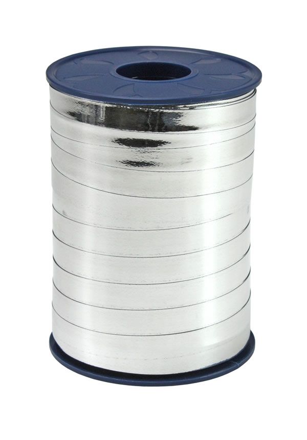 Krullint metallic zilver 10 mm (250 meter)