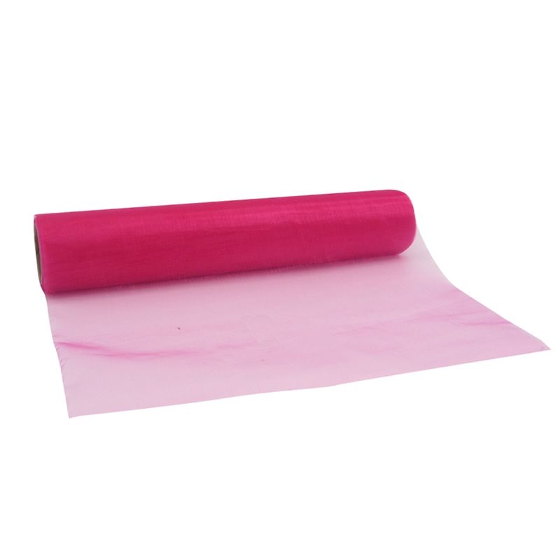 Tafelloper organza fuchsia 28 cm (10 meter)