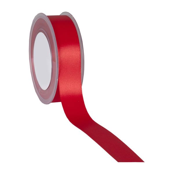 Satijnlint rood 25 mm (25 meter)