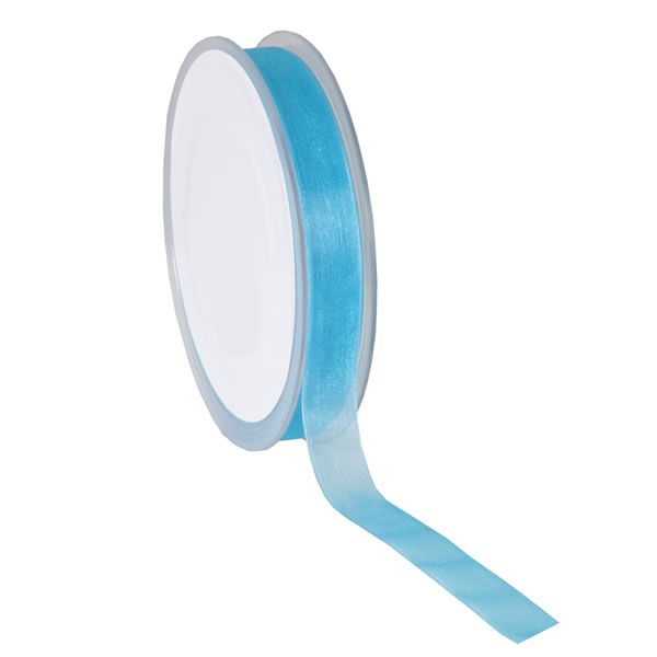 Organza lint turquoise 15 mm (50 meter)