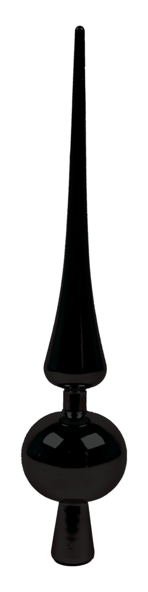 Kerstboom piek glanzend zwart 28 cm (per stuk)