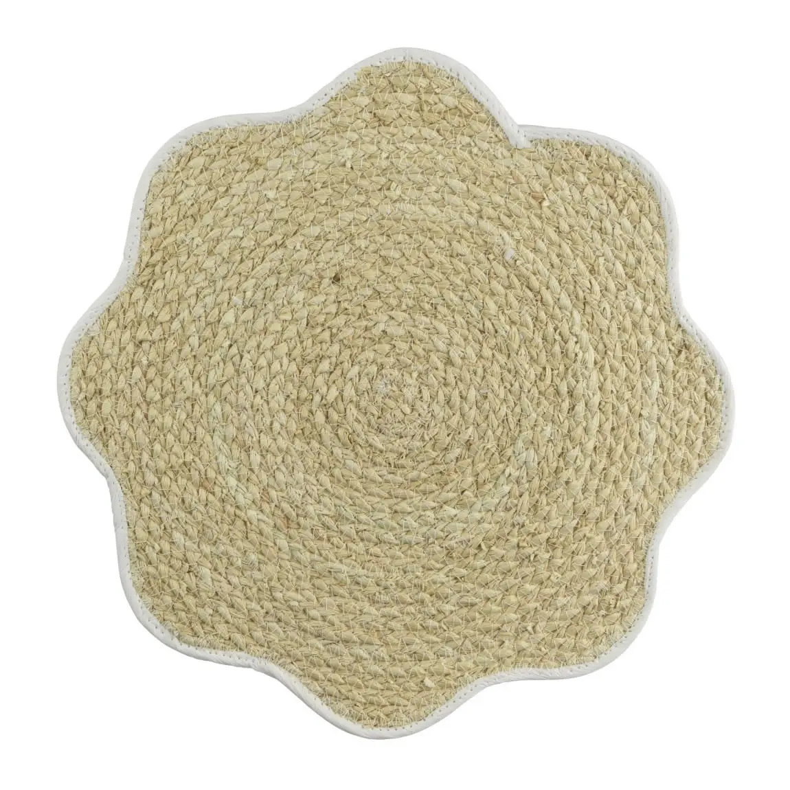 Placemat maisblad golvend wit 38 cm (1 stuk) Placemat maisblad golvend wit 38 cm (1 stuk)