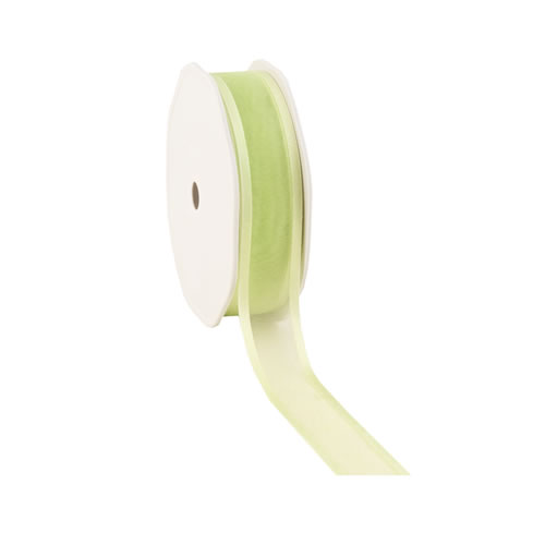 Organza satin edge mintgroen 25 mm (25 meter)