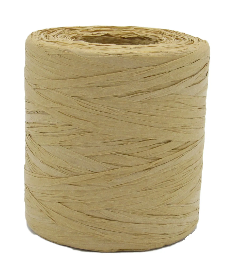 Raffia lint beige 5 mm rol (200 meter)