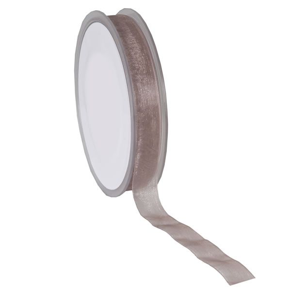 Organza lint taupe 15 mm (50 meter)