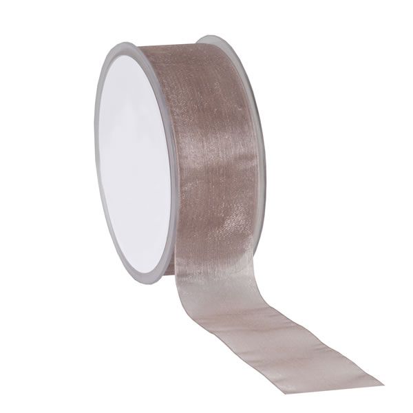 Organza lint taupe 38 mm (50 meter)