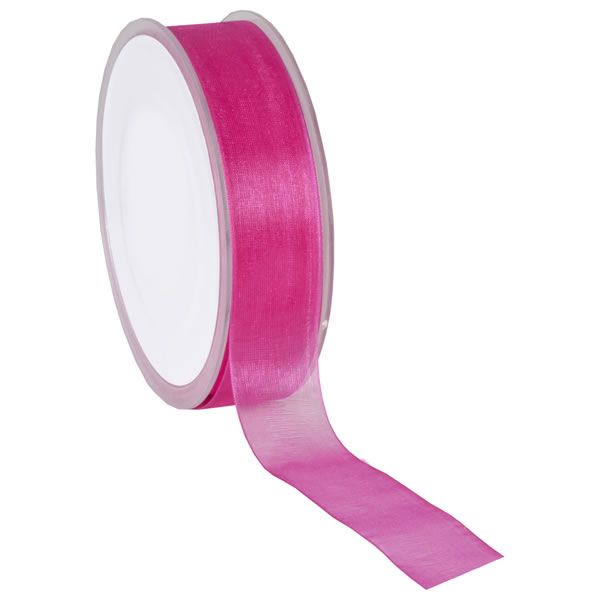 Organza lint fuchsia 25 mm (50 meter)