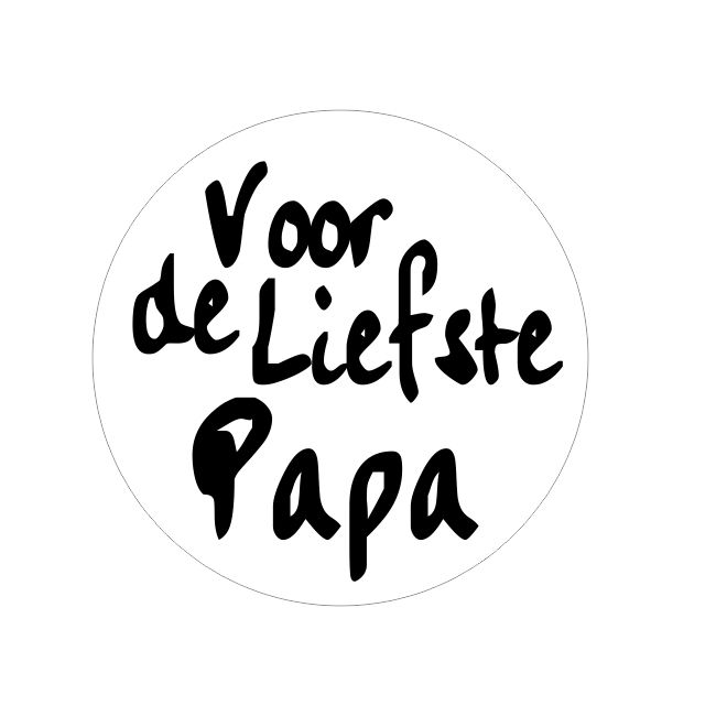 Wensetiket Voor de liefste Papa wit rond 40 mm (500 stuks)