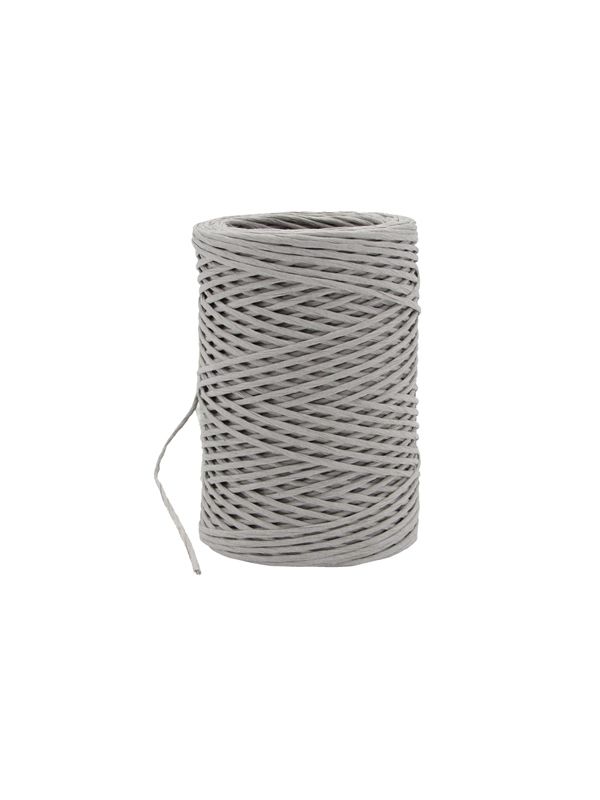 Paper cord wired grijszilver 2 mm (50 meter)