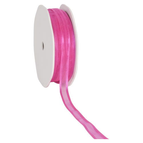 Organza satin edge magenta 10 mm (50 meter)