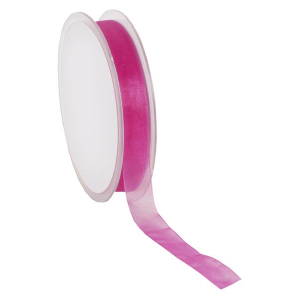 Organza lint fuchsia 15 mm (50 meter)