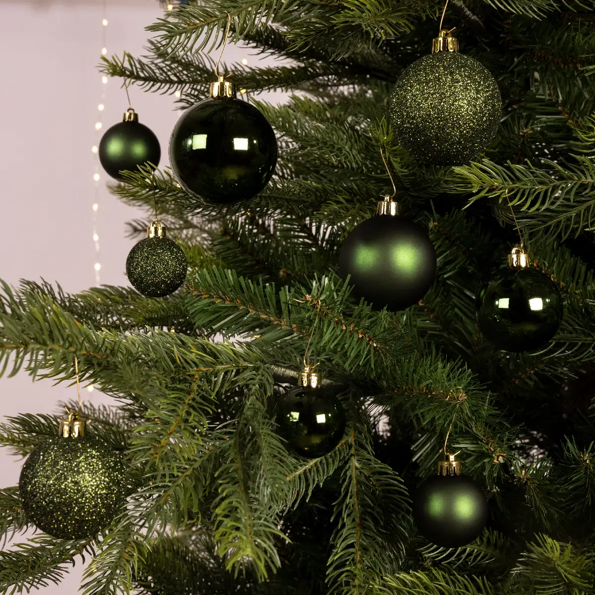 Kerstballen dennengroen set assorti (30 stuks)