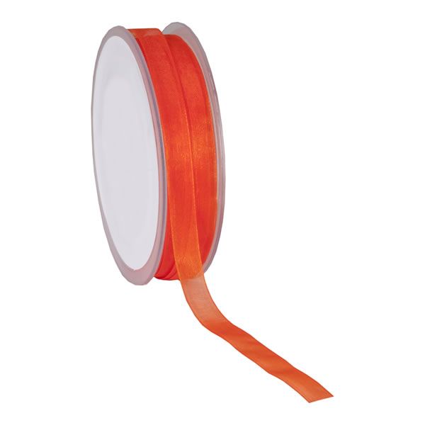 Organza lint oranje 10 mm (50 meter)