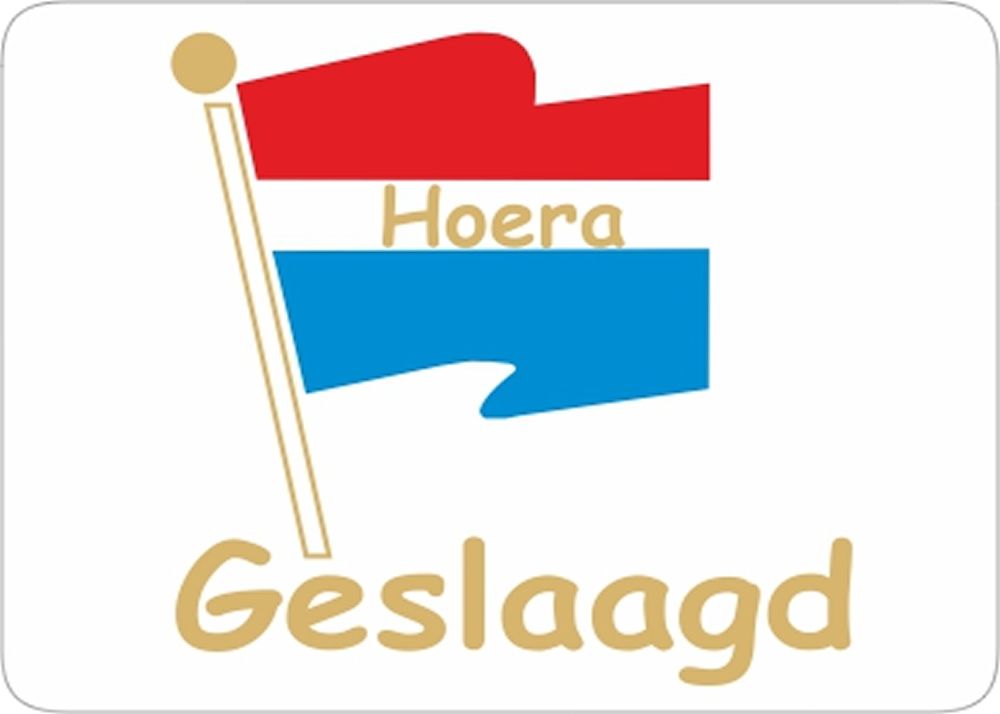 Wensetiket hoera geslaagd (500 stuks)