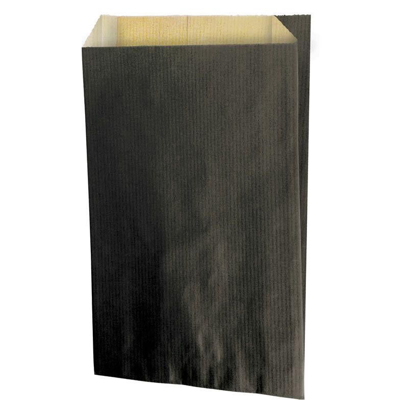 Kraft zakjes zwart 12 x 20 + 4,5 cm (250 stuks)