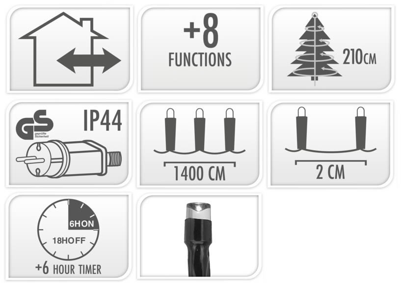 Kerstverlichting warm wit 700 LED (14 meter)