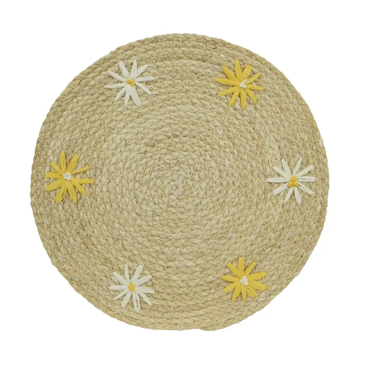 Placemat zomerbloemen geel wit 38 cm (1 stuk)