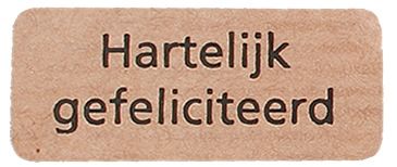 Wensetiket Hartelijk Gefeliciteerd kraft 38 x 16 mm (500 stuks)