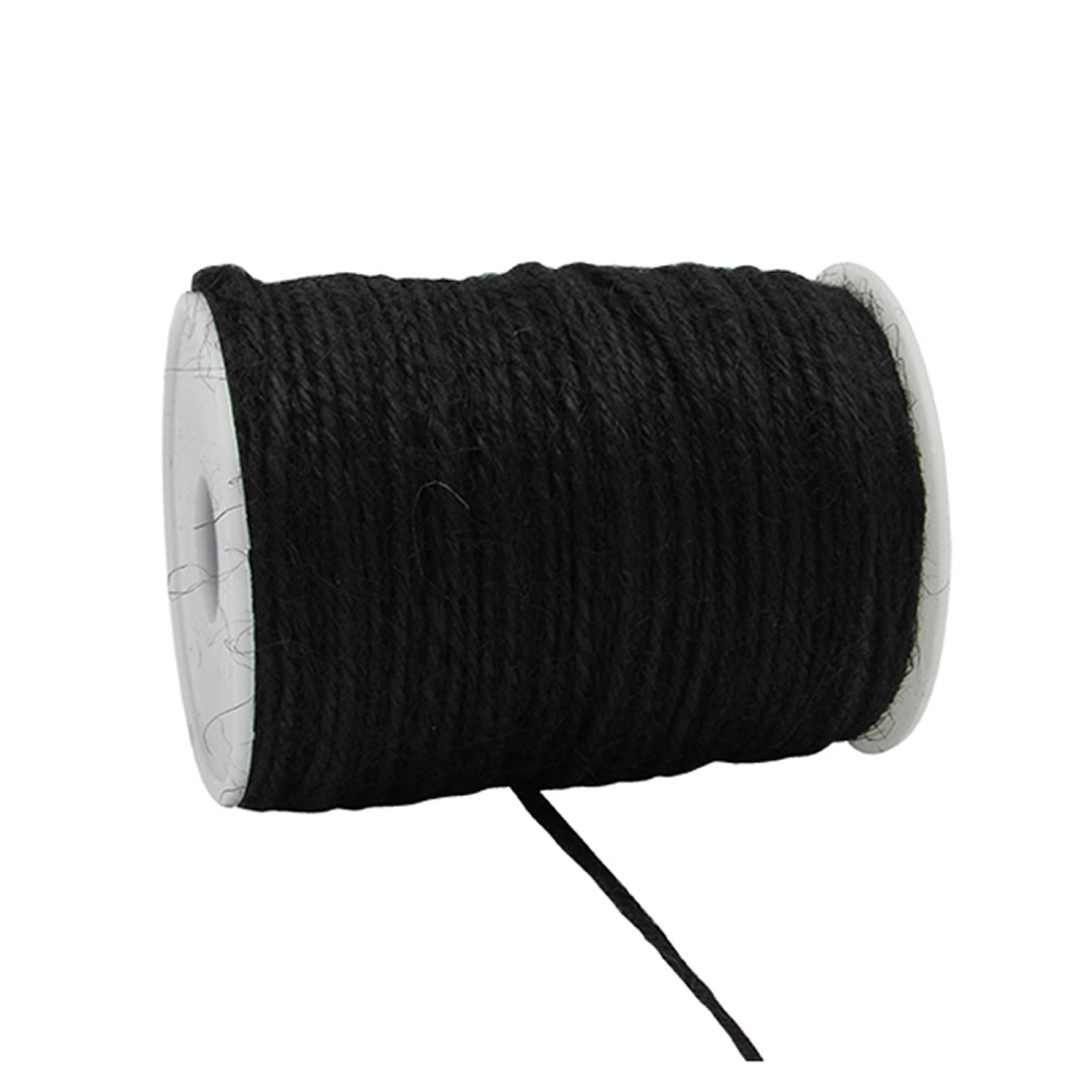 Jute touw zwart 2 mm (100 meter)