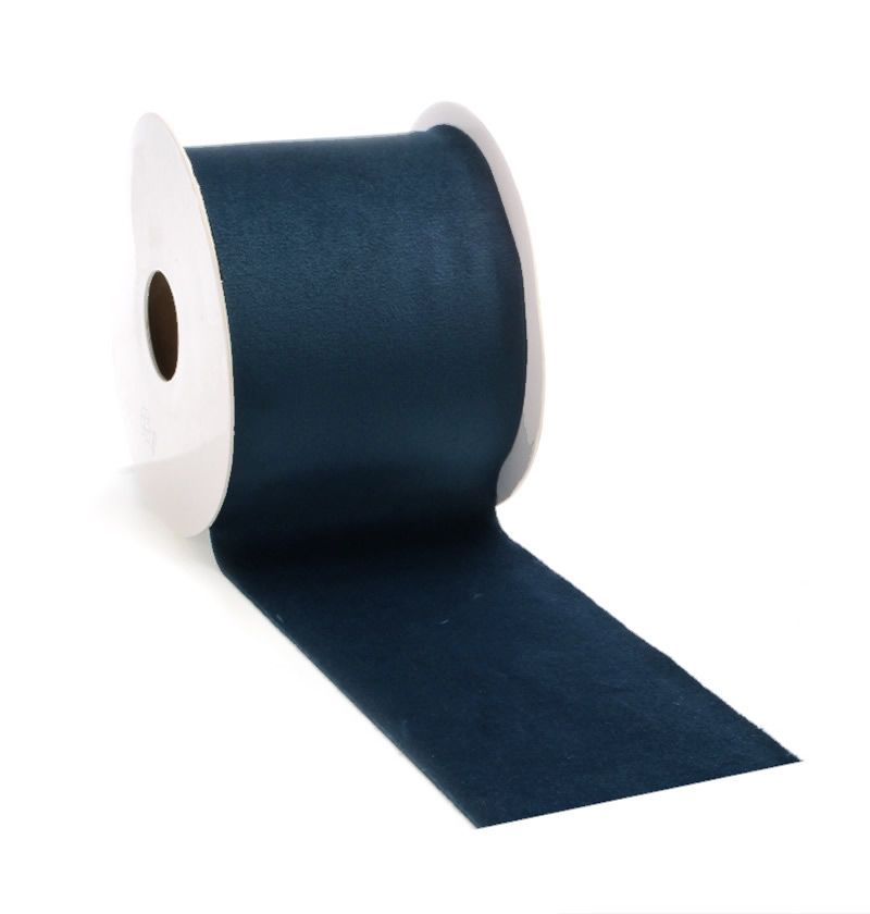 Cadeaulint velvet donkerblauw 70 mm (5 meter)