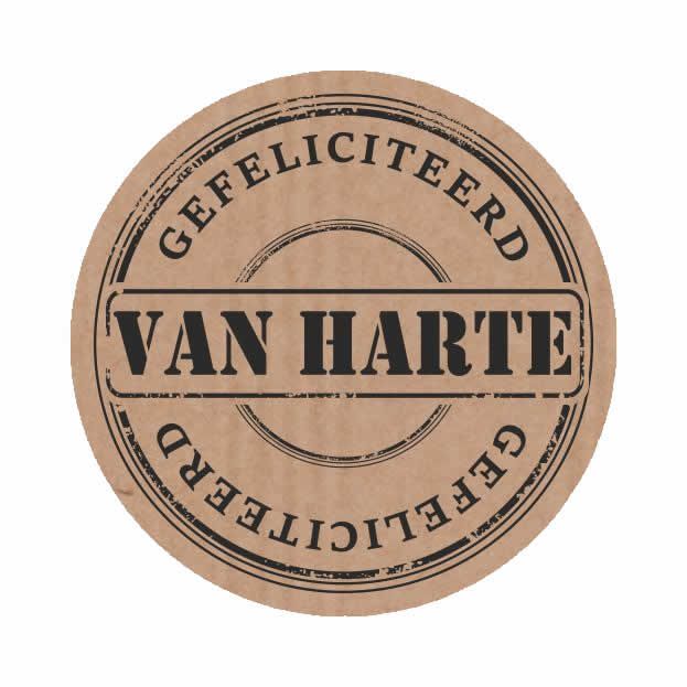 Wensetiketten kraft Van Harte Ø 35 mm (500 stuks)