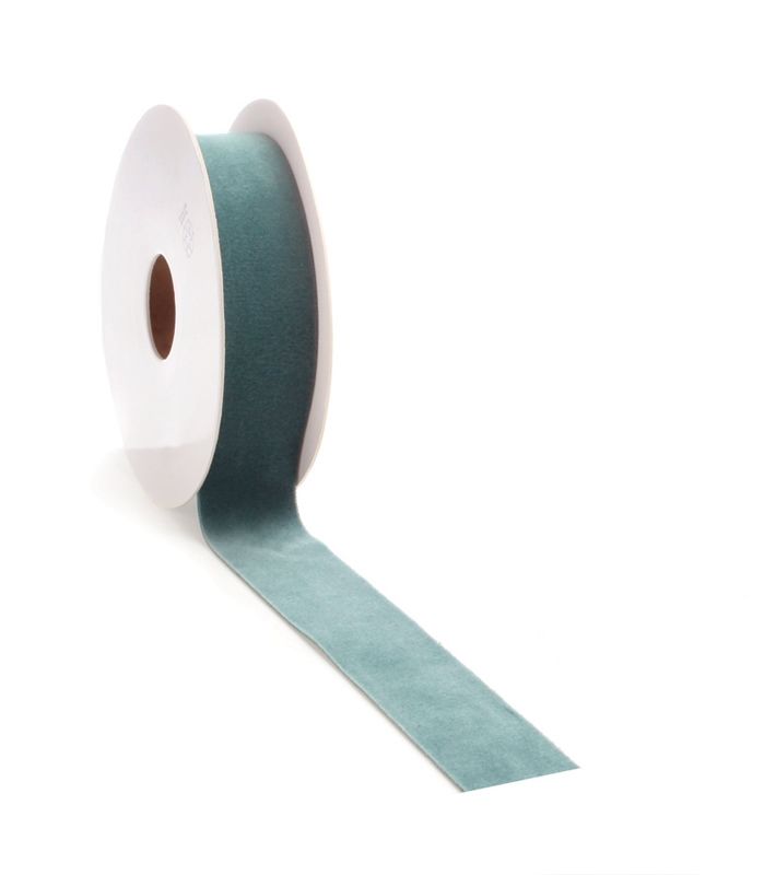 Cadeaulint velvet turquoise 25 mm (5 meter)