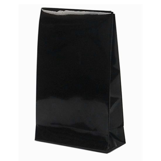 Giftbag zwart gelamineerd 14 x 23 x 5,5 cm (50 stuks)