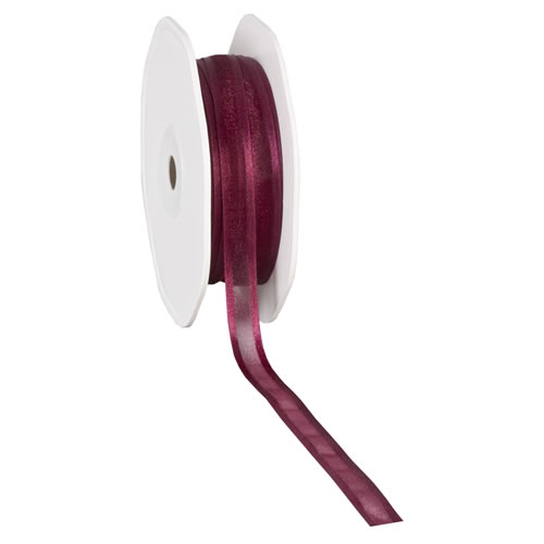 Organza satin edge bordeaux 10 mm (50 meter)