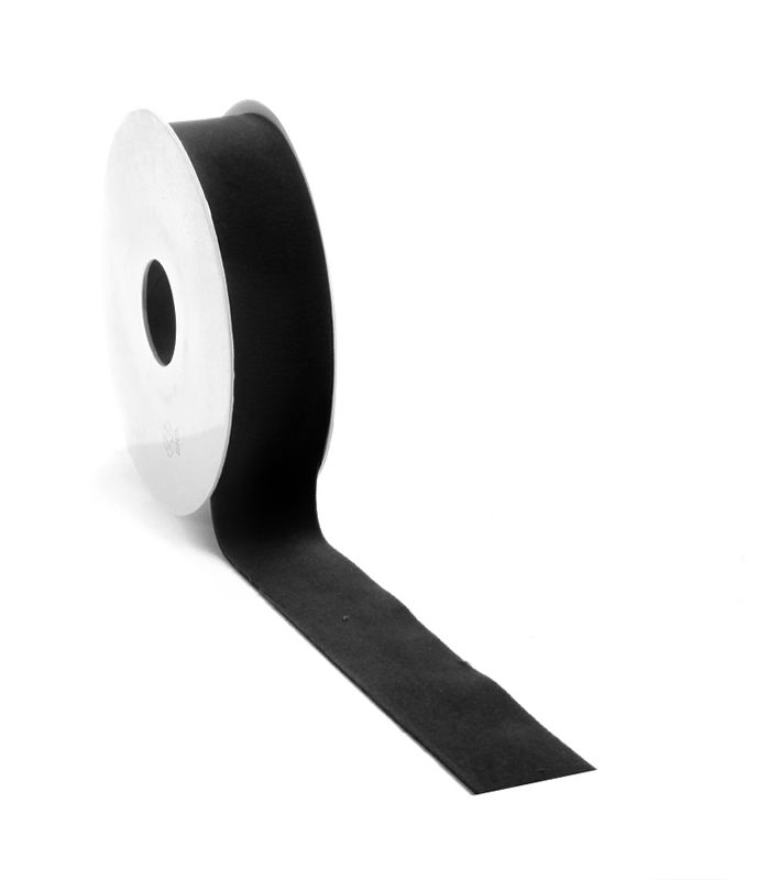 Cadeaulint velvet zwart 25 mm (5 meter)