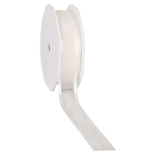 Organza satin edge creme 25 mm (25 meter)